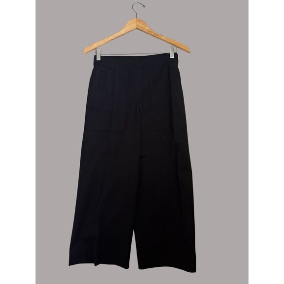 The Perfect Pull-On Crop Wide Leg Ponte Pants Black Size Med/P - Picture 4 of 9